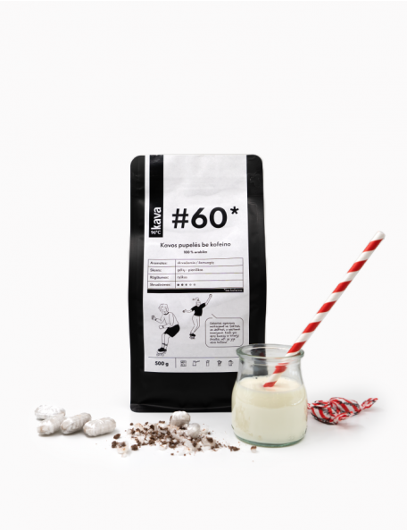 Kavos pupelės be kofeino KAVA96°C, Nr.60 DECAF, 500 g, Kolumbija. Skonis: žemuogių, pieniškas