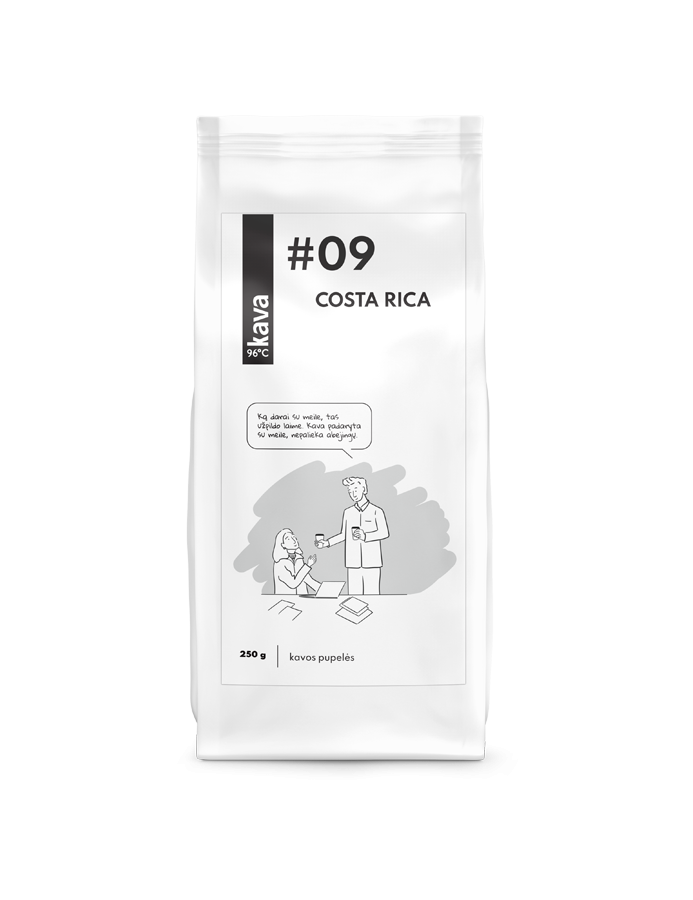 Skrudintos kavos pupelės KAVA96 Nr.9, Costa Rica (SHB) 250 g